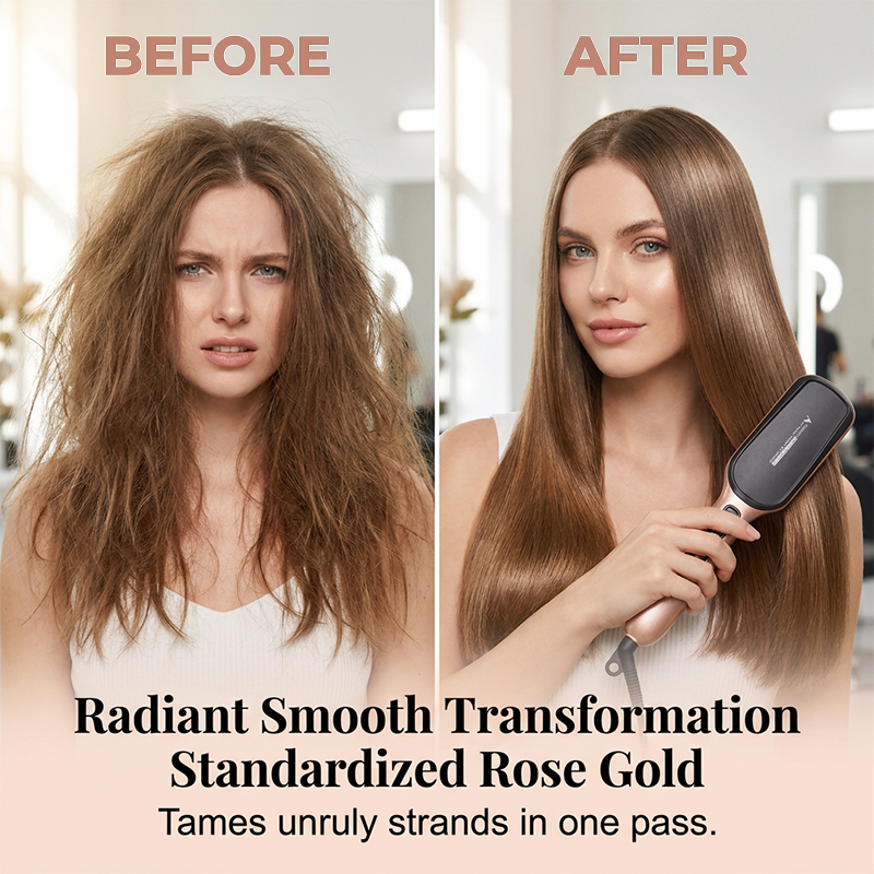 Negative Ion 2-in-1 Hair Straightener Brush