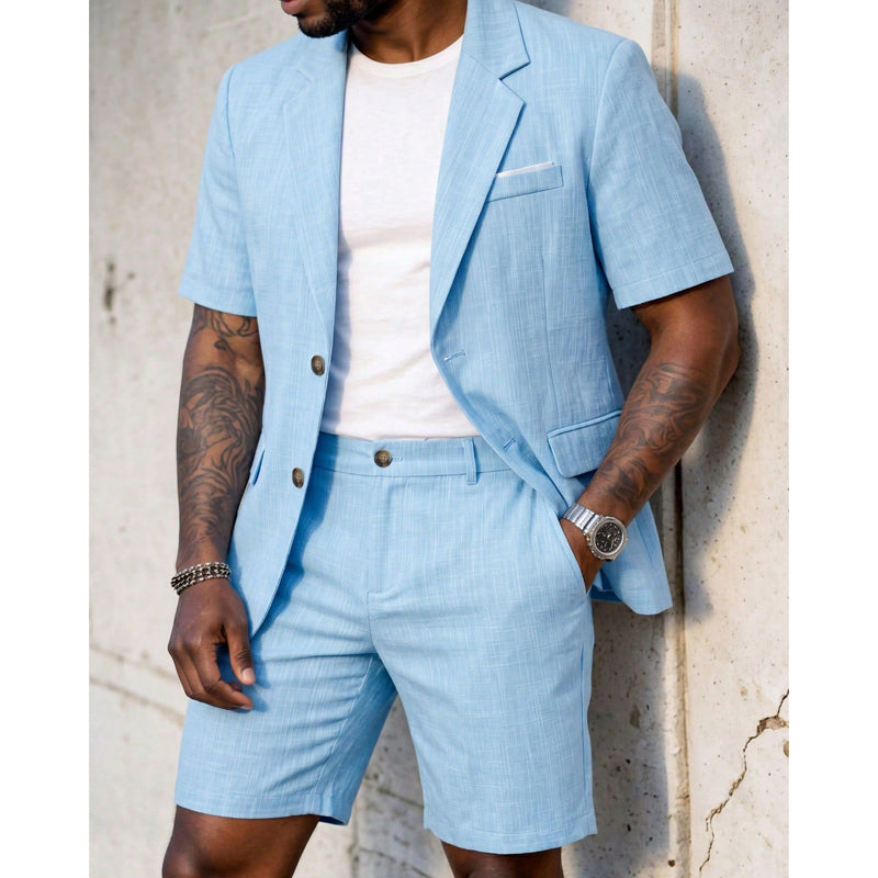👔🩳 Kurzarm-Blazer-Shorts-Set – vielseitig und bequem🔥Kostenloser Versand🔥