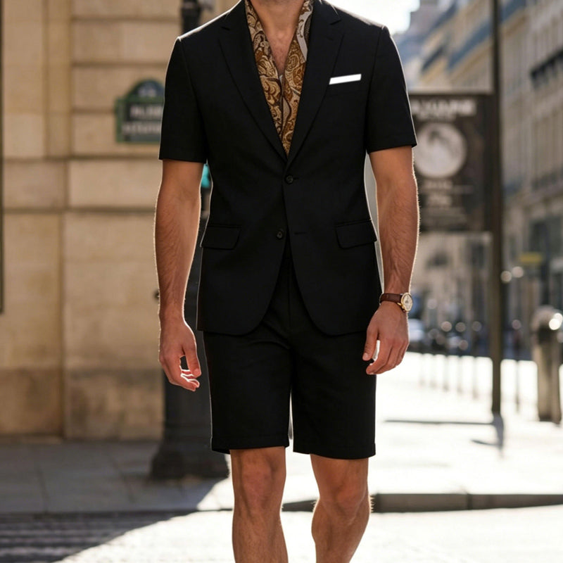 👔🩳 Kurzarm-Blazer-Shorts-Set – vielseitig und bequem🔥Kostenloser Versand🔥