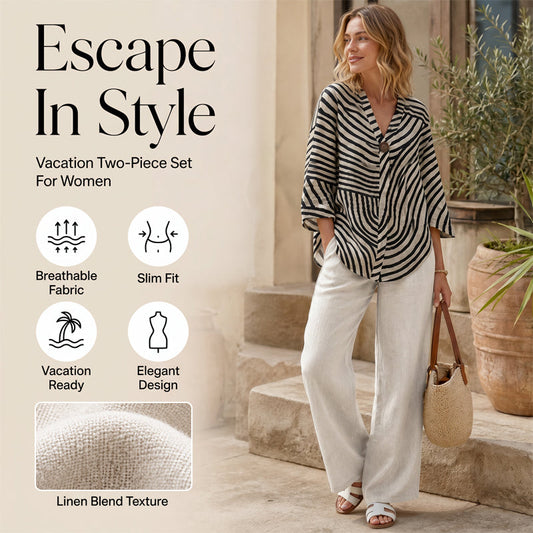 👚 ✨50% RABATT! Damen gestreiftes zweiteiliges Set – bequem, luftig & perfekt aufeinander abgestimmt – ideal für warme Tage, Strand & Freizeit