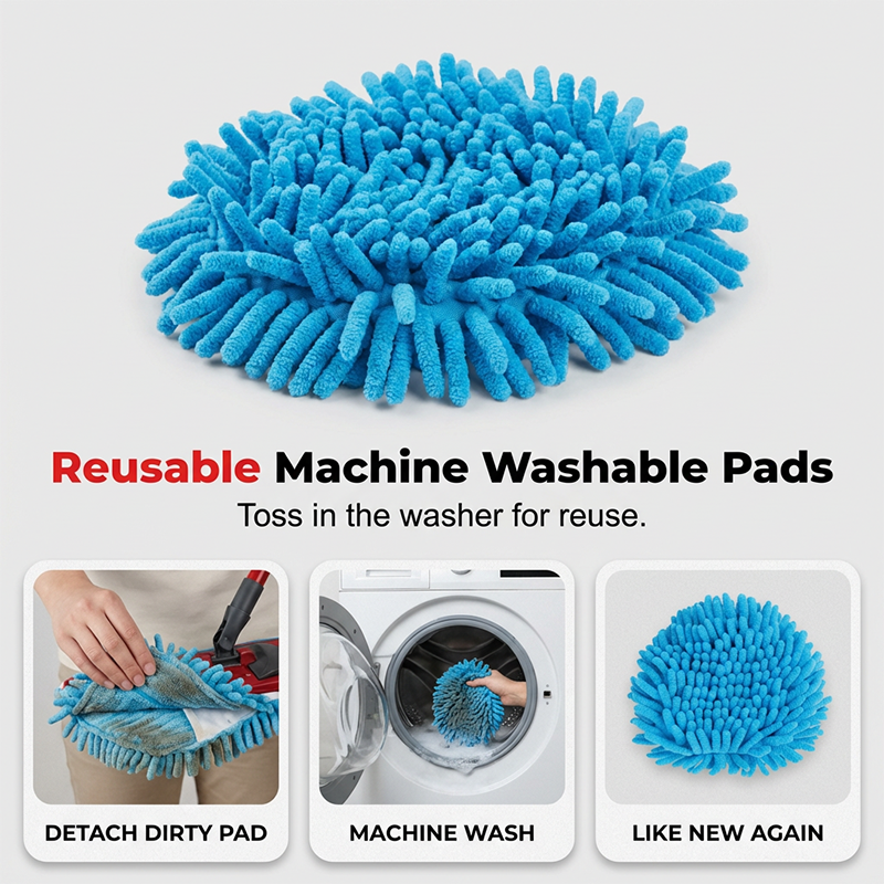 🧹 Ersatz-Mopkopf aus Chenille für Spinnmopp – hochwertiges Material, saugstark & langlebig – passend für die gängigsten Spinnmopp-Modelle