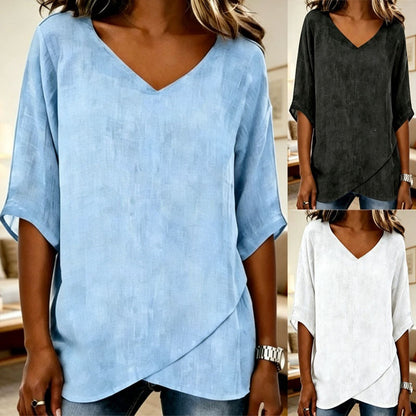 🔔 Letzte 100 Stück – solange der Vorrat reicht! 👚 Atmungsaktives Damen-Freizeittop mit V-Ausschnitt