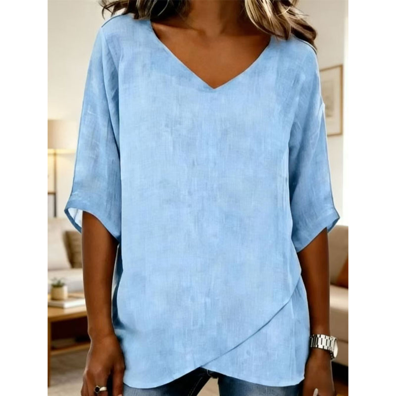 🔔 Letzte 100 Stück – solange der Vorrat reicht! 👚 Atmungsaktives Damen-Freizeittop mit V-Ausschnitt