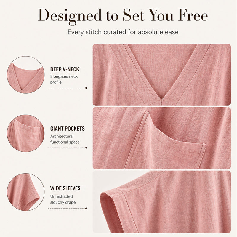 Locker sitzender Sommer-Jumpsuit für Damen mit V-Ausschnitt