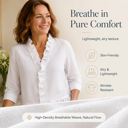 👚✨ Elegantes Damenoberteil mit Rüschen und V-Ausschnitt – feminin, luftig & vielseitig – perfekt für Alltag, Büro & besondere Anlässe
