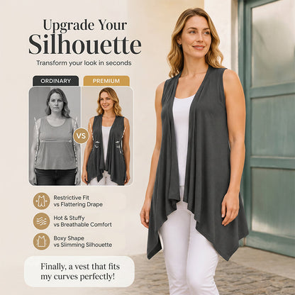 🚨 Eilmeldung: 50% endet heute Nacht! Lässige, ärmellose, drapierte Strickjacke für Damen