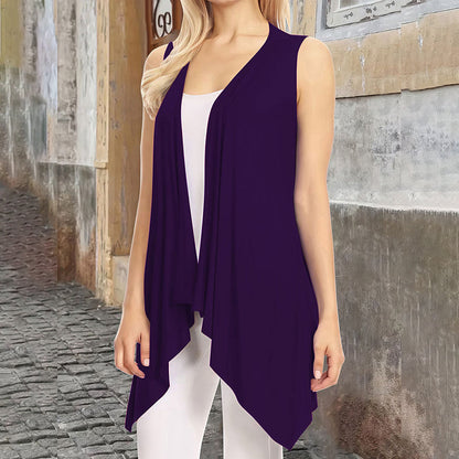🚨 Eilmeldung: 50% endet heute Nacht! Lässige, ärmellose, drapierte Strickjacke für Damen