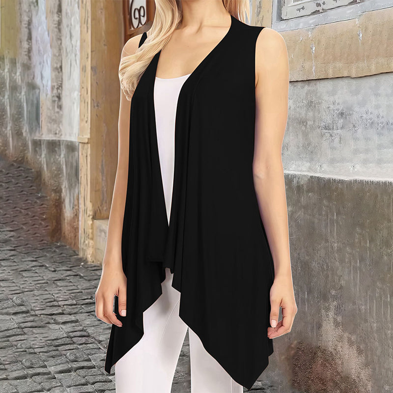 🚨 Eilmeldung: 50% endet heute Nacht! Lässige, ärmellose, drapierte Strickjacke für Damen