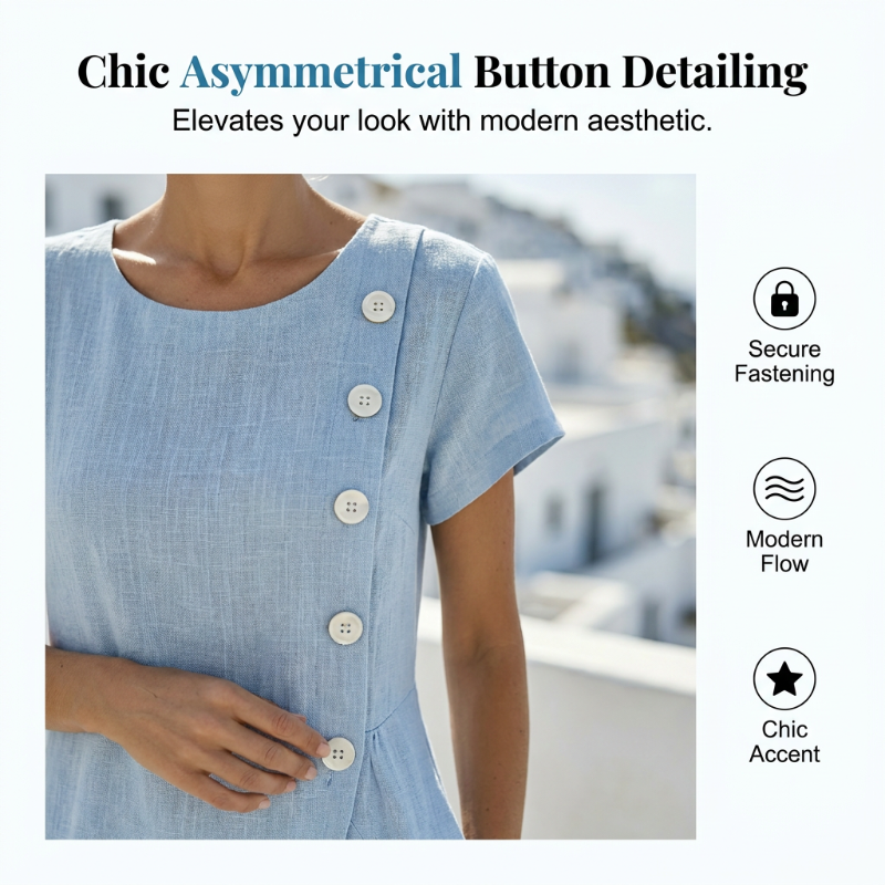 👗 Elegantes Damen-Kleid mit Rundhalsausschnitt – einfarbig, vielseitig & zeitlos – perfekt für Alltag, Büro & besondere Anlässe | Versandfrei