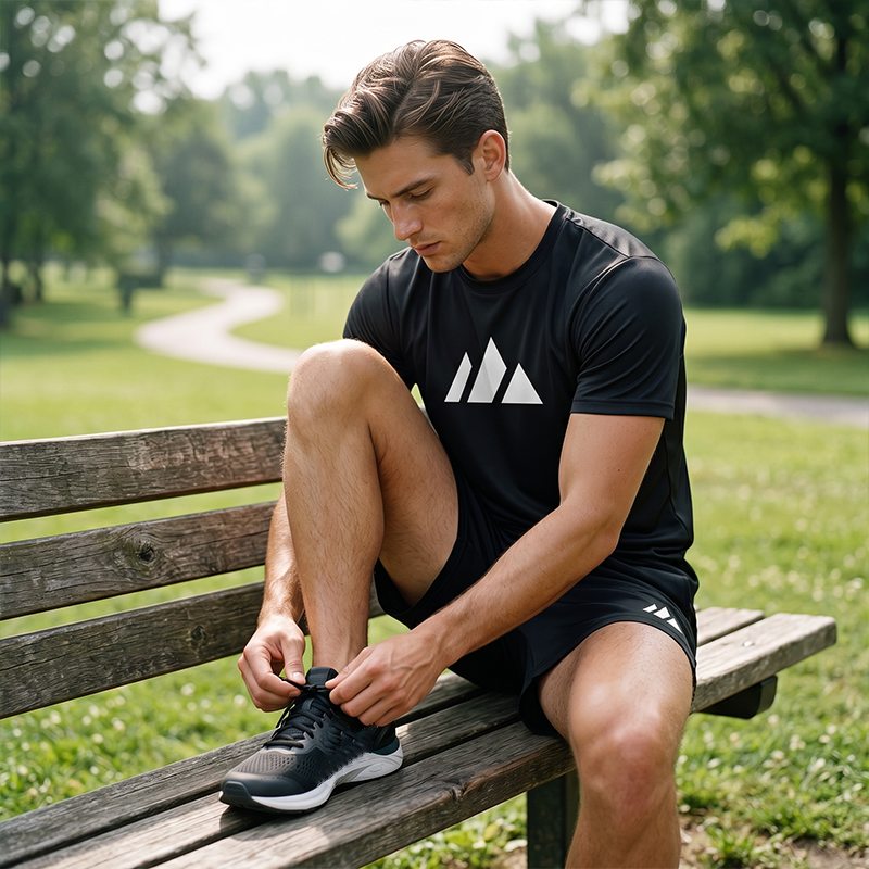 👕 50% RABATT! 🎉 Herren Kurzarm-T-Shirt & Shorts-Set mit Kordelzug – Bequem & atmungsaktiv – Ideal für Sommer, Freizeit oder Sport – lässiger 2-in-1 Look 🩳☀️✨
