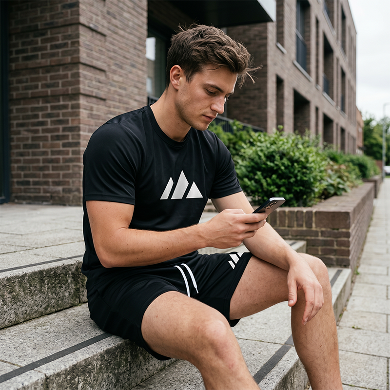 👕 50% RABATT! 🎉 Herren Kurzarm-T-Shirt & Shorts-Set mit Kordelzug – Bequem & atmungsaktiv – Ideal für Sommer, Freizeit oder Sport – lässiger 2-in-1 Look 🩳☀️✨