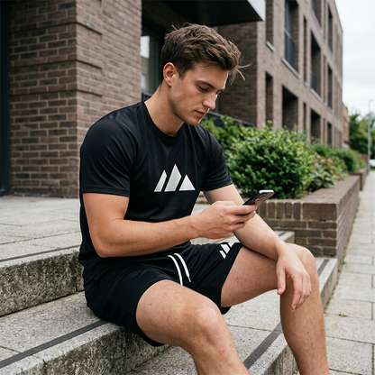 👕 50% RABATT! 🎉 Herren Kurzarm-T-Shirt & Shorts-Set mit Kordelzug – Bequem & atmungsaktiv – Ideal für Sommer, Freizeit oder Sport – lässiger 2-in-1 Look 🩳☀️✨