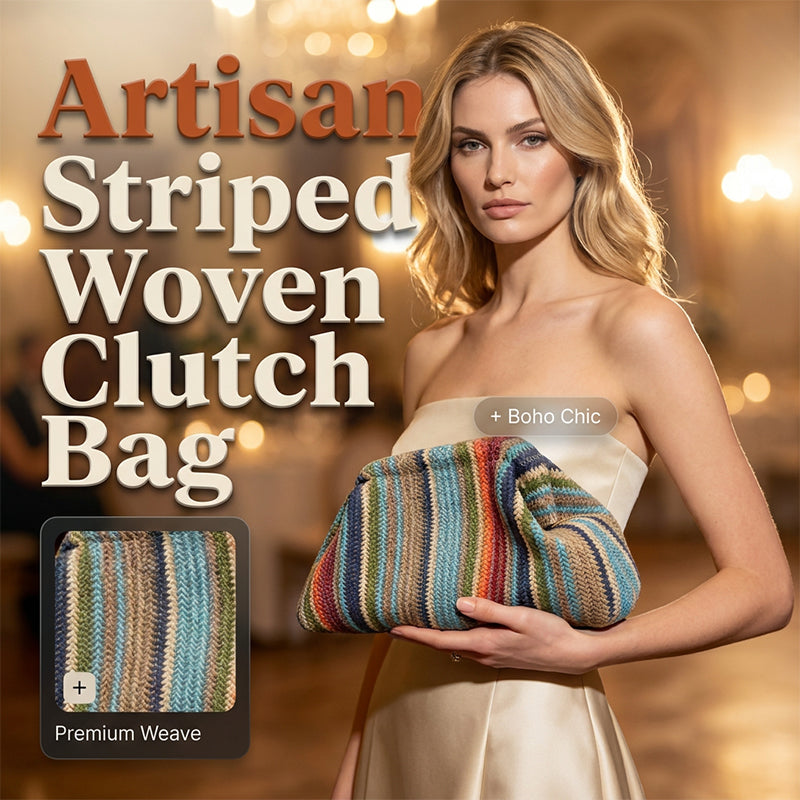 👜 Damen Clutch Bag mit gewebtem Streifenmuster – stilvoll, vielseitig & praktisch – perfekt für Abendveranstaltungen, Partys & besondere Anlässe – elegantes Accessoire für jeden Look
