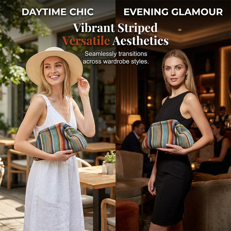 👜 Damen Clutch Bag mit gewebtem Streifenmuster – stilvoll, vielseitig & praktisch – perfekt für Abendveranstaltungen, Partys & besondere Anlässe – elegantes Accessoire für jeden Look