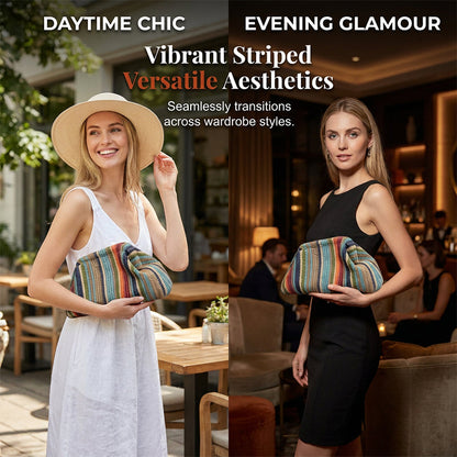 👜 Damen Clutch Bag mit gewebtem Streifenmuster – stilvoll, vielseitig & praktisch – perfekt für Abendveranstaltungen, Partys & besondere Anlässe – elegantes Accessoire für jeden Look