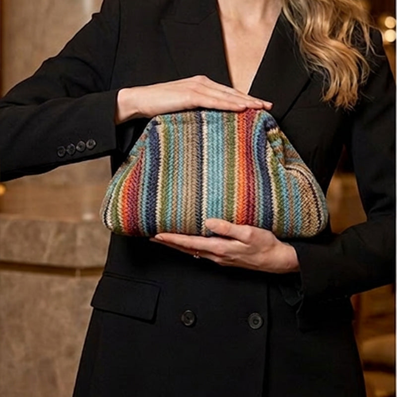 👜 Damen Clutch Bag mit gewebtem Streifenmuster – stilvoll, vielseitig & praktisch – perfekt für Abendveranstaltungen, Partys & besondere Anlässe – elegantes Accessoire für jeden Look