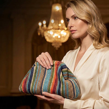👜 Damen Clutch Bag mit gewebtem Streifenmuster – stilvoll, vielseitig & praktisch – perfekt für Abendveranstaltungen, Partys & besondere Anlässe – elegantes Accessoire für jeden Look