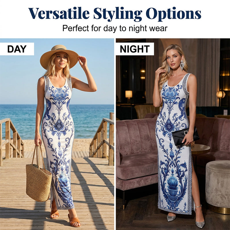 👗 Damen-Maxikleid mit floralem Print – klassisches Design, weich fallender Stoff & vielseitig kombinierbar 🌸