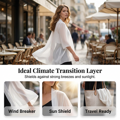 🌟 Leichte transparente offene Strickjacke – luftig, vielseitig & perfekt für Layering – ideal für warme Tage, Strand & Freizeit – femininer Look mit eleganter Transparenz