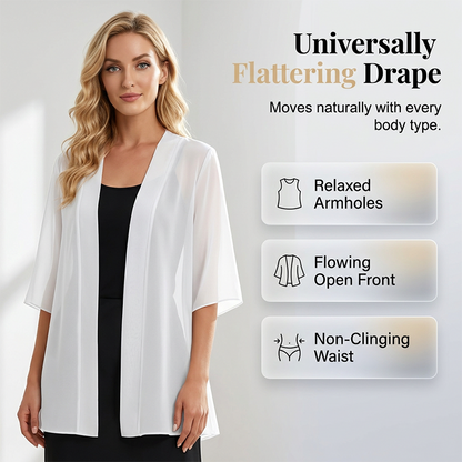 🌟 Leichte transparente offene Strickjacke – luftig, vielseitig & perfekt für Layering – ideal für warme Tage, Strand & Freizeit – femininer Look mit eleganter Transparenz