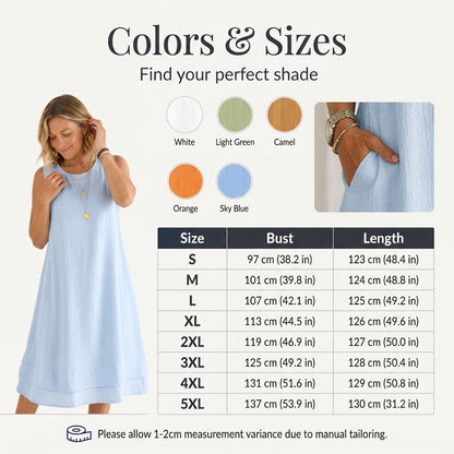 ⌛Zeitlich begrenztes Angebot – Ärmelloses Sommerkleid mit Stufenschnitt für Damen