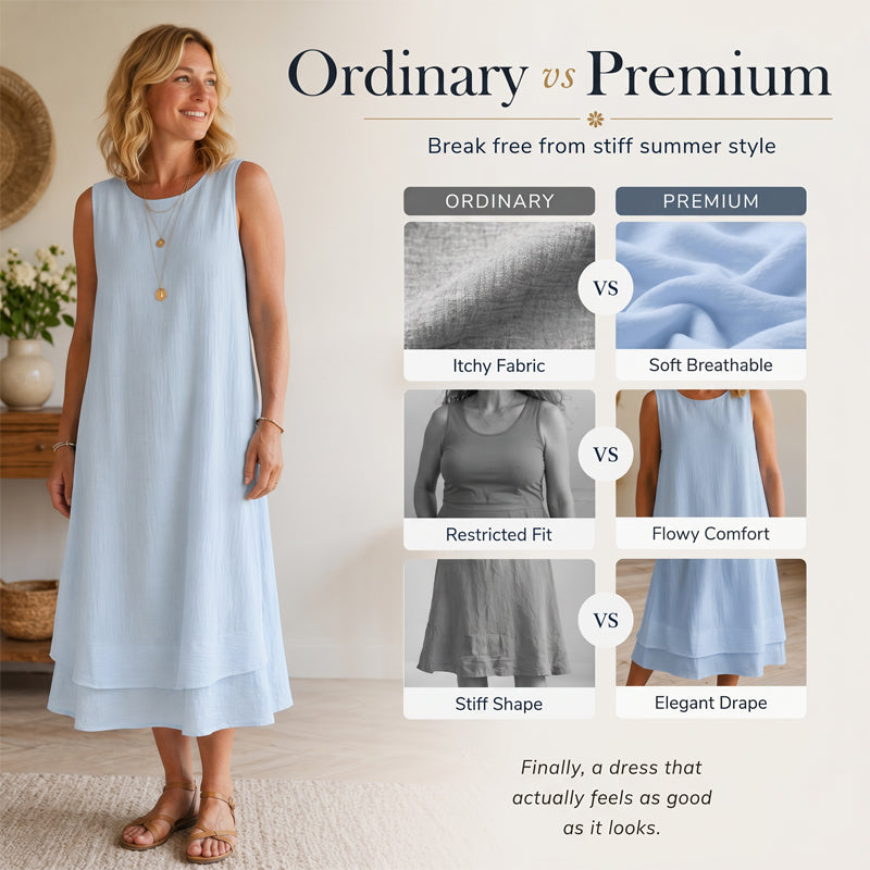 ⌛Zeitlich begrenztes Angebot – Ärmelloses Sommerkleid mit Stufenschnitt für Damen