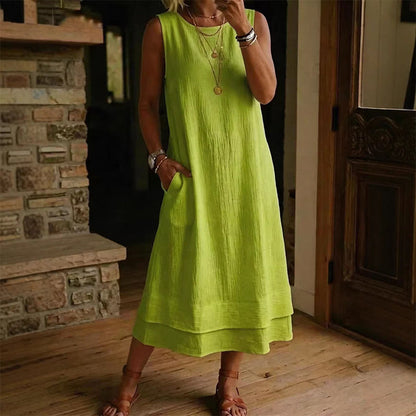 ⌛Zeitlich begrenztes Angebot – Ärmelloses Sommerkleid mit Stufenschnitt für Damen