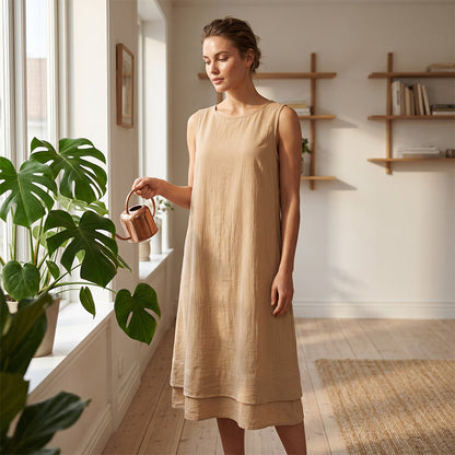 👗 Ärmelloses Stufenkleid – der ultimative Sommerlook für jede Gelegenheit! Ob am Strand, im Café oder in der Stadt – der fließende Schnitt und der luftige Stoff machen dich zum absoluten Hingucker. Jetzt im zeitlich begrenzten Angebot! 🌊🌸