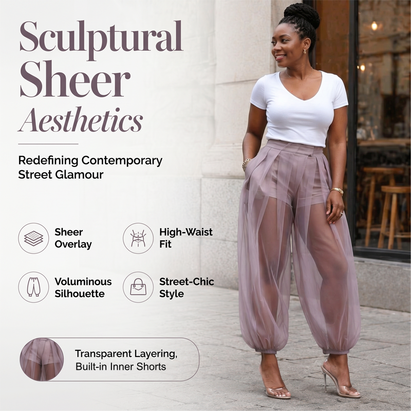 ✨Damenhose mit Mesh-Einsätzen im Laternen-Stil – luftiger Look, bequeme Passform & vielseitig – perfekt für warme Tage, Strand & Freizeit – mit stilvollen Mesh-Details