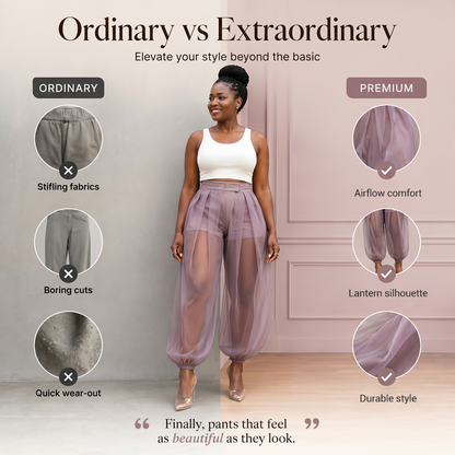 ✨Damenhose mit Mesh-Einsätzen im Laternen-Stil – luftiger Look, bequeme Passform & vielseitig – perfekt für warme Tage, Strand & Freizeit – mit stilvollen Mesh-Details