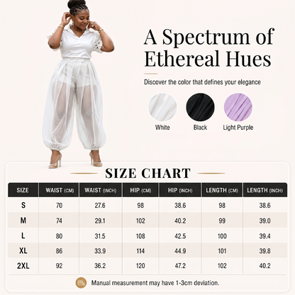 ✨Damenhose mit Mesh-Einsätzen im Laternen-Stil – luftiger Look, bequeme Passform & vielseitig – perfekt für warme Tage, Strand & Freizeit – mit stilvollen Mesh-Details