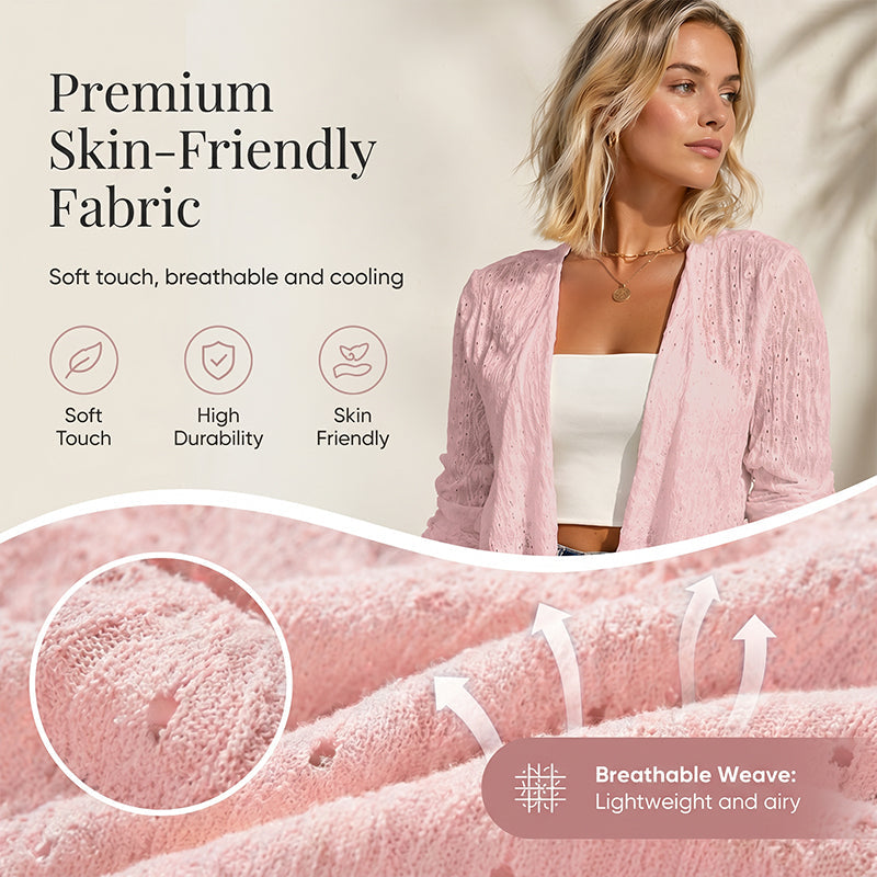✨Lässige, strukturierte Damen-Strickjacke mit offener Vorderseite – bequemer Layering-Look, weicher Stoff & vielseitig – perfekt für Alltag, Büro & Freizeit