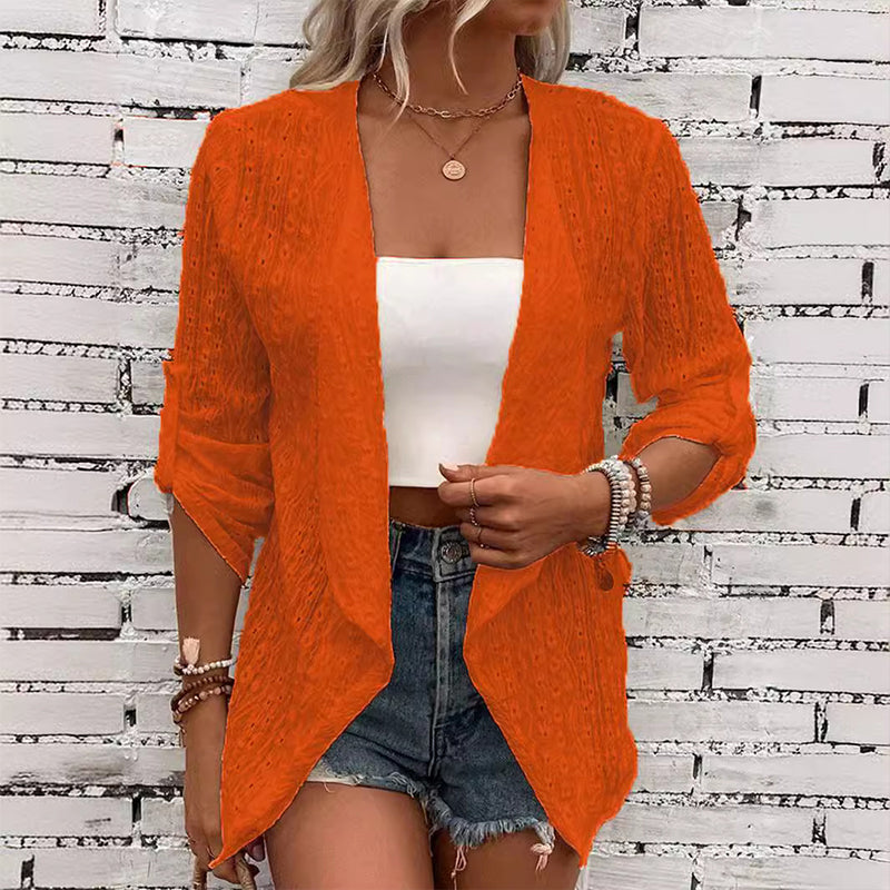 ✨Lässige, strukturierte Damen-Strickjacke mit offener Vorderseite – bequemer Layering-Look, weicher Stoff & vielseitig – perfekt für Alltag, Büro & Freizeit