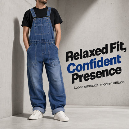 🏆 Verkaufsschlager – jetzt halber Preis! 👖 Klassischer Jeansoverall für Herren mit verstellbaren Trägern