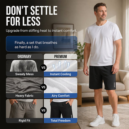 ☀️ Schnelltrocknendes T-Shirt- und Shorts-Set für Herren – atmungsaktiv, leicht & vielseitig – perfekt für Sport, Alltag & Freizeit – ideal für warme Tage & aktive Stunden