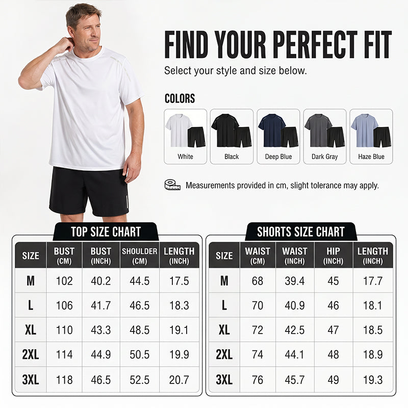 ☀️ Schnelltrocknendes T-Shirt- und Shorts-Set für Herren – atmungsaktiv, leicht & vielseitig – perfekt für Sport, Alltag & Freizeit – ideal für warme Tage & aktive Stunden