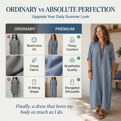 💞 Über 100.000 verkauft – der beliebteste Hit – jetzt zum halben Preis！Gestreiftes Maxikleid mit V-Ausschnitt für Damen