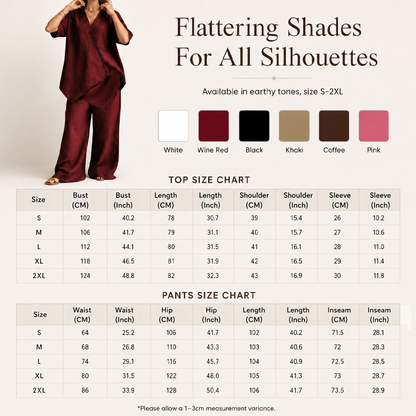 Set aus asymmetrischem Oberteil und Hose mit weitem Bein für Damen