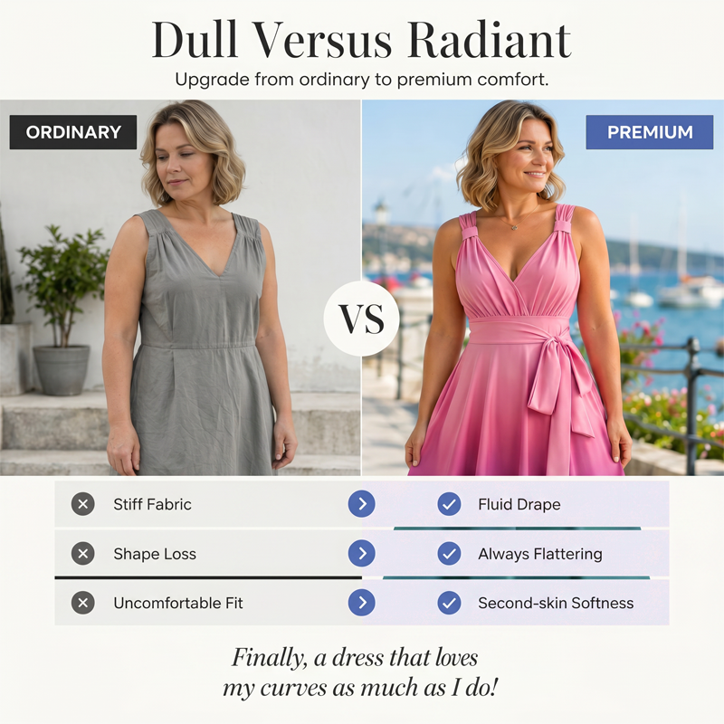 ⌛ Nur solange Vorrat reicht – danach regulärer Preis! Elegantes Damenkleid mit V-Ausschnitt, Farbverlauf und Taschen