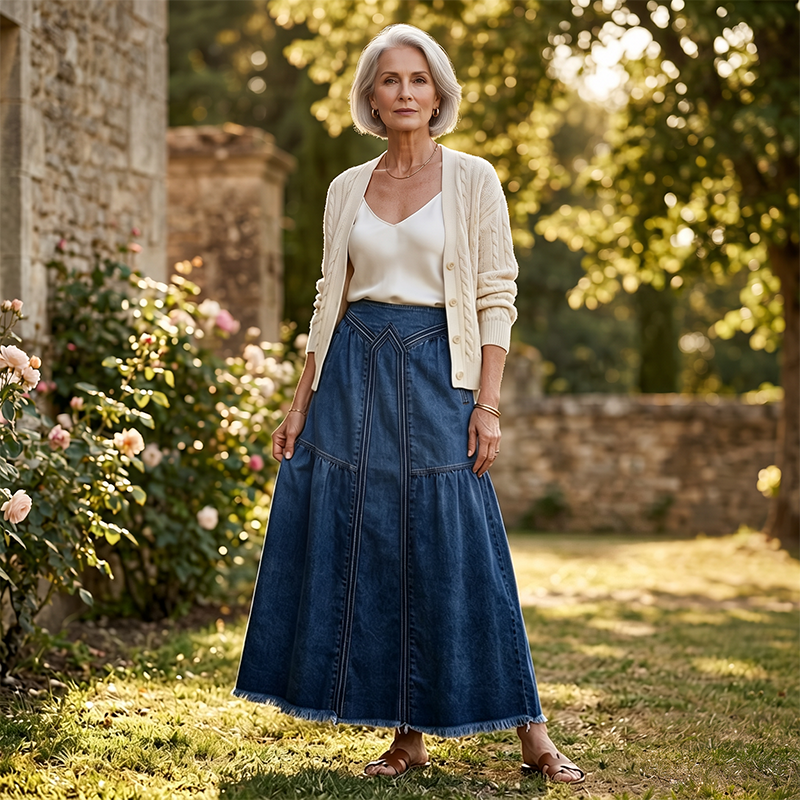 👗 Casual Denim-Maxirock für Damen – lässiger Look, bequeme Passform & vielseitig – perfekt für Alltag, Strand & Freizeit | Versandfrei