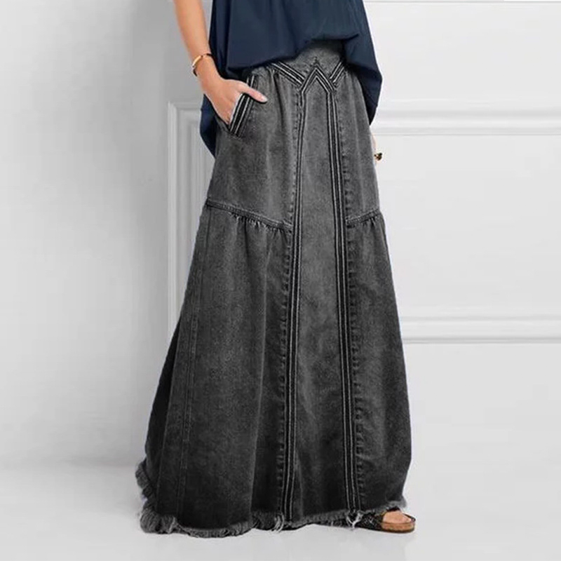 👗 Casual Denim-Maxirock für Damen – lässiger Look, bequeme Passform & vielseitig – perfekt für Alltag, Strand & Freizeit | Versandfrei