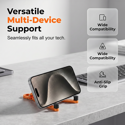 📱 Mini-Aluminium-Handyhalter mit Schlüsselanhänger – klappbarer Tischständer – kompakt, leicht & vielseitig – perfekt für unterwegs, Büro & Reisen – ideal für Videoanrufe, Filme & Lesen