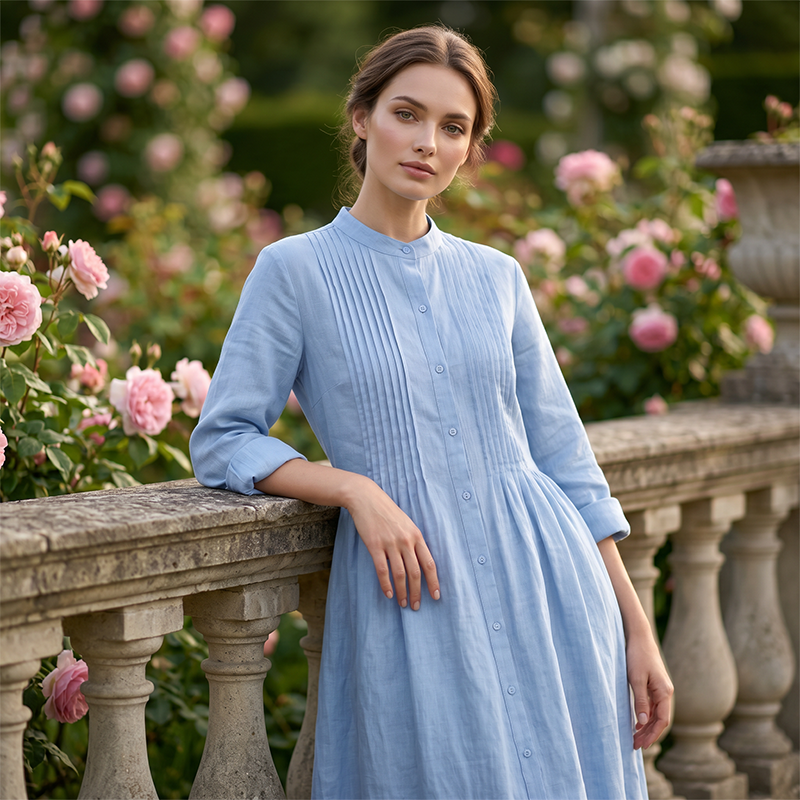 ⏰ Countdown läuft – 50% nur noch 3 Tage!👗50 % Rabatt! Baumwoll-Leinen-Kleid für Damen