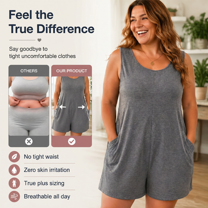 👗 LIMITED-TIME 50 % OFF! 💥 Plus-Size-ärmelloser Jumpsuit mit Taschen – fließend, bequem & vielseitig – perfekt für warme Tage, Strand & Freizeit – mit praktischen Taschen