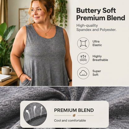 👗 LIMITED-TIME 50 % OFF! 💥 Plus-Size-ärmelloser Jumpsuit mit Taschen – fließend, bequem & vielseitig – perfekt für warme Tage, Strand & Freizeit – mit praktischen Taschen