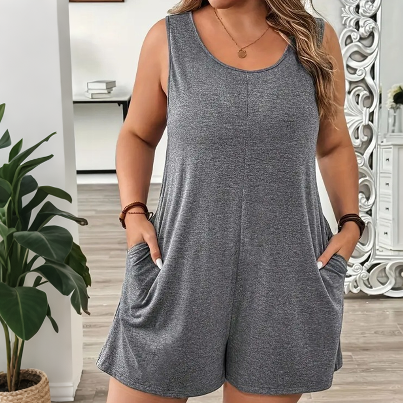 👗 LIMITED-TIME 50 % OFF! 💥 Plus-Size-ärmelloser Jumpsuit mit Taschen – fließend, bequem & vielseitig – perfekt für warme Tage, Strand & Freizeit – mit praktischen Taschen