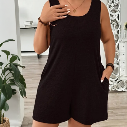 👗 LIMITED-TIME 50 % OFF! 💥 Plus-Size-ärmelloser Jumpsuit mit Taschen – fließend, bequem & vielseitig – perfekt für warme Tage, Strand & Freizeit – mit praktischen Taschen