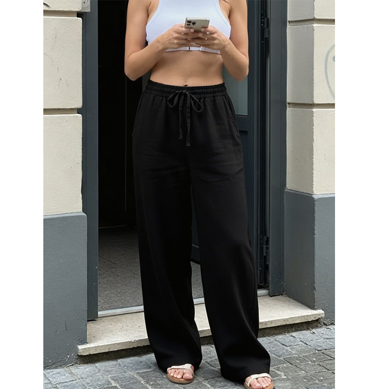 Lässige Damenhose mit geradem Bein