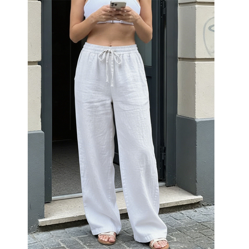 Lässige Damenhose mit geradem Bein