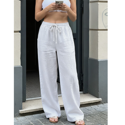 Lässige Damenhose mit geradem Bein
